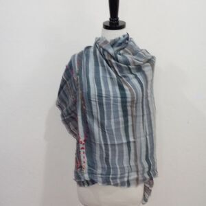 Tilo Lightweight Wool Striped Multi-Color Scarf/Shawl/Wrap, OS